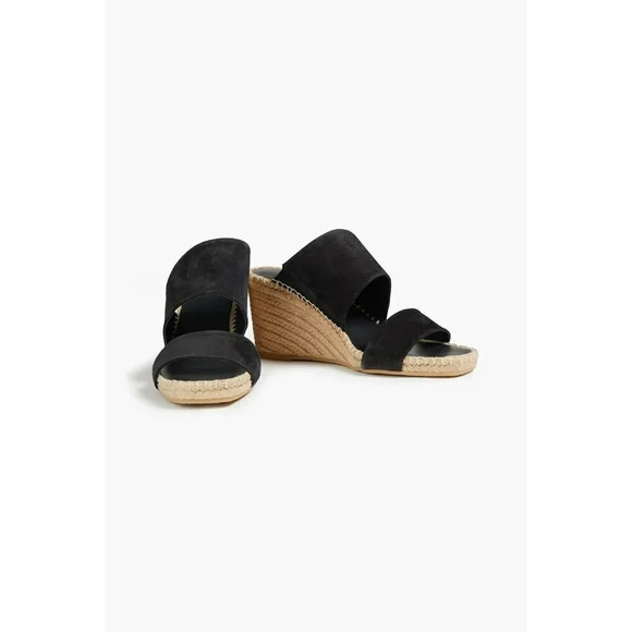 VINCE Garlin Women's Black Suede Wedge Espadrille Mules Size 10 M MSRP $295 - Picture 1 of 6